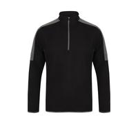 Finden & Hales Men's Contrast Panel Quarter Zip Midlayer in Jet Black | Size: Large Finden & Hales Jet Black L