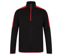 Finden + Hales Zip Mid-Layer with Contrast Panelling Black/Red L