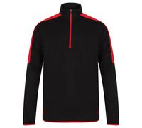 Finden & Hales Men's Contrast Panel Quarter Zip Midlayer in Black | Size: Small Finden & Hales Black S