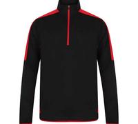 Finden & Hales Men's Contrast Zip Neck Midlayer Top in Black | Size: 2XL Finden & Hales Black 2XL