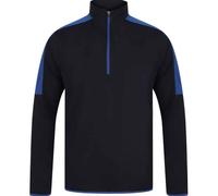 Finden & Hales Men's Contrast Zip Neck Midlayer Top in Dark Navy | Size: Small Finden & Hales Dark Navy S
