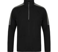 Finden & Hales Men's Contrast Zip Neck Midlayer Top in Jet Black | Size: 2XL Finden & Hales Jet Black 2XL