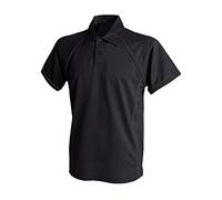 Finden & Hales Mens Piped Performance Sports Polo Shirt (L) (Black/Black)
