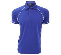 Finden & Hales Mens Piped Performance Sports Polo Shirt (L) (Royal/White)