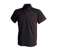 Finden & Hales Mens Piped Performance Sports Polo Shirt (M) (Black/Red)