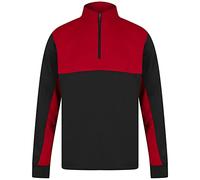 Finden & Hales Mens Quarter Zip Track Top (XXL) (Black/Red)