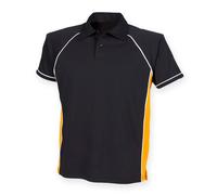 Finden Hales Piped Performance Polo Black Amber White CoolPlus Sports Fit