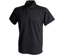 Finden Hales Performance Polo Black CoolPlus Wicking Sports Fit Raglan Sleeve
