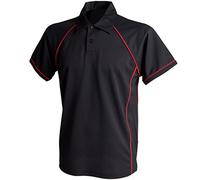 Finden & Hales Piped Performance Polo Black/Red