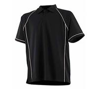Finden & Hales Piped Performance Polo Colour:Black/White Size:L