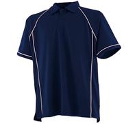 Finden Hales Piped Performance Polo Navy White CoolPlus Sports Fit Raglan Sleeve