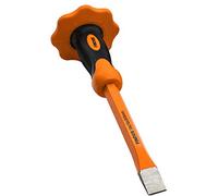 Finder 12 Inch Cold Chisel with Hand Guard, Heavy Duty Flat End Concrete Masonry Stone Chisel for Demolishing Carving Splitting Breaking Hounding