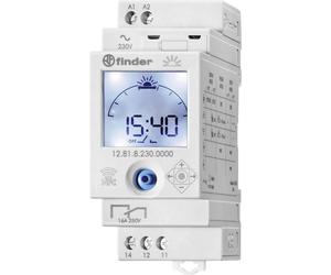 Finder timer 230 V IP20 16 A, DIN Rail, SPDT, 12.81.8.230.0000