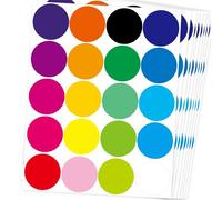 FindFunFine 500 Large Colored Dot Stickers 2 Inch Round Color Coding Labels Polka Circle Dot Label Sticker Adhesive Solid Assorted Colors for Office,Classroom 20 Colors