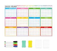 FindFunFine Large Wall Planner 2025-2026 Year Calendar for Office, University, School, Academic,24 Monthly Wall Teacher Planner With Folded