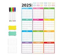 FindFunFine Large Wall Planner 2025-2026 Year Calendar Office, University, School, Academic,24 Monthly Wall Teacher Planner With Folded