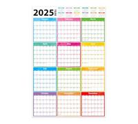 FindFunFine Large Wall Planner 2025-2026 Year Calendar Office, University, School, Academic,24 Monthly Wall Calander for Teacher Folded 34.6x22.8 In