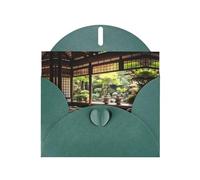 Finding a place of purity Dark Green Patterns greeting card 6x4 inches with envelope, covering birthdays, weddings and other occasions