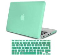 FINDING CASE Bundle 2 In 1 Rubberized Matte Plastic Hard Shell Case For MacBook Pro 15 Inch with CD-ROM (non-retina) A1286, Case + UK/EU layout Keyboard Cover (Light green)