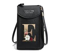 FINDING CASE Crossbody Phone Bag for Women, Leather Ladies Cross Body Handbags Mobile Phone Pouch with Long Strap Zips Card Slots, Small Cellphone Shoulder Bags Coin Purse Wallet Gifts (gold E)