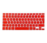 FINDING CASE EU/UK Keyboard Cover Compatible Older Apple Macbook 13 inch A1369/ A1466 (Release 2010-2017) - Waterproof Adhesive Protective Silicone Skin Red
