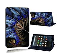 FINDING CASE Fit Amazon Fire 7 (7th Gen 2017) + alexa Leather Cover - PU Flip Leather Smart Lightweight Shell Stand Cover Case for Amazon Fire 7 (7th Gen 2017) + alexa (blue feather)
