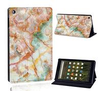 FINDING CASE Fit Amazon Fire HD 8 (6th 7th 8th Gen) Tablet - Printed PU Flip Leather Smart Lightweight Shell Stand Cover Case for Fire HD 8 (6th 7th 8th Gen) (red rainbow marble)