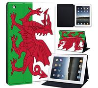 FINDING CASE Fit Apple iPad 2/3/4 Tablet - Printed PU Flip Leather Smart Lightweight Shell Stand Cover Case for iPad 2 iPad 3 iPad 4 (Welsh flag)