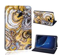 FINDING CASE Fit Samsung Galaxy Tab A A6 10.1 T580 T585 Tablet - Printed PU Flip Leather Smart Lightweight Shell Stand Cover Case for Tab A A6 10.1 T580 T585 (Tab A A6 10.1 T580 T585, amber marble)