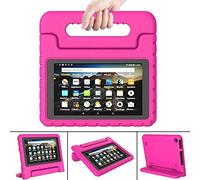 FINDING CASE for All-New Amazon Fire 7 with alexa Tablet Case(9th & 7th & 5th Gen,2019 & 2017 & 2015 Release)- ShockProof Handle Foam Stand Protective Cover for fire 7" Tablet pink