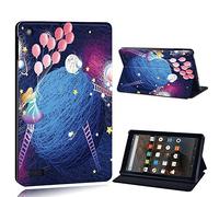 FINDING CASE For Amazon Fire 7 (5th 7th 9th Generation) Tablet - Printed PU Flip Leather Smart Lightweight Shell Stand Cover Case for Fire 7 (5th 7th 9th Generation) (fantasy planet)