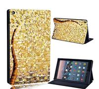 FINDING CASE For Amazon Fire HD 10 (5th/7th/9th Gen) Tablet - Printed PU Flip Leather Smart Lightweight Shell Stand Cover Case for Fire HD 10 (5th/7th/9th Gen) (yellow tree paint)