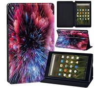 FINDING CASE For Amazon Fire HD 8 (6th 7th 8th Gen) Tablet - Printed PU Flip Leather Smart Lightweight Shell Stand Cover Case for Fire HD 8 (6th 7th 8th Gen) (Fire HD 8 (6th 7th 8th Gen), red galaxy)