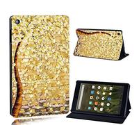 FINDING CASE For Amazon Fire HD 8 (6th 7th 8th Gen) Tablet - Printed PU Flip Leather Smart Lightweight Shell Stand Cover Case for Fire HD 8 (6th 7th 8th Gen) (yellow tree paint)