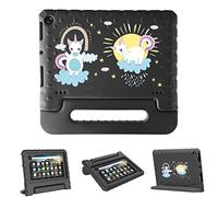 FINDING CASE for Amazon Fire HD 8 Tablet | 8 HD Display Case (8th/7th/6th Gen - 2018, 2017, 2016 Release) - ShockProof Handle Foam Stand Kids Protective Cover for Fire HD 8 (black-Unicorn flying)