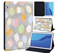 FINDING CASE For Huawei MediaPad T5 10 10.1 Inch Tablet - Printed PU Flip Leather Smart Lightweight Shell Stand Cover Case for MediaPad T5 10 10.1" (flower014)