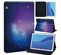 FINDING CASE For Huawei MediaPad T5 10 10.1 Inch Tablet - Printed PU Flip Leather Smart Lightweight Shell Stand Cover Case for MediaPad T5 10 10.1" (MediaPad T5 10 10.1", purple galaxy)