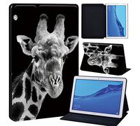 FINDING CASE For Huawei MediaPad T5 10 10.1 Inch Tablet - Printed PU Flip Leather Smart Lightweight Shell Stand Cover Case for MediaPad T5 10 10.1" (Giraffe)