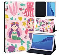 FINDING CASE For Huawei MediaPad T5 10 10.1 Inch Tablet - Printed PU Flip Leather Smart Lightweight Shell Stand Cover Case for MediaPad T5 10 10.1" (mermaid)
