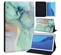 FINDING CASE For Huawei MediaPad T5 10 10.1 Inch Tablet - Printed PU Flip Leather Smart Lightweight Shell Stand Cover Case for MediaPad T5 10 10.1" (light green)