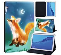 FINDING CASE For Huawei MediaPad T5 10 10.1 Inch Tablet - Printed PU Flip Leather Smart Lightweight Shell Stand Cover Case for MediaPad T5 10 10.1" (fox)