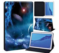 FINDING CASE For Huawei MediaPad T5 10 10.1 Inch Tablet - Printed PU Flip Leather Smart Lightweight Shell Stand Cover Case for MediaPad T5 10 10.1" (MediaPad T5 10 10.1", blue universal space)