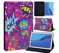 FINDING CASE For Huawei MediaPad T5 10 10.1 Inch Tablet - Printed PU Flip Leather Smart Lightweight Shell Stand Cover Case for MediaPad T5 10 10.1" (graffiti019)