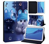 FINDING CASE For Huawei MediaPad T5 10 10.1 Inch Tablet - Printed PU Flip Leather Smart Lightweight Shell Stand Cover Case for MediaPad T5 10 10.1" (twin cats)