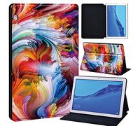 FINDING CASE For Huawei MediaPad T5 10 10.1 Inch Tablet - Printed PU Flip Leather Smart Lightweight Shell Stand Cover Case for MediaPad T5 10 10.1" (abstract color 7)