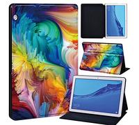 FINDING CASE For Huawei MediaPad T5 10 10.1 Inch Tablet - Printed PU Flip Leather Smart Lightweight Shell Stand Cover Case for MediaPad T5 10 10.1" (abstract color 3)