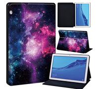 FINDING CASE For Huawei MediaPad T5 10 10.1 Inch Tablet - Printed PU Flip Leather Smart Lightweight Shell Stand Cover Case for MediaPad T5 10 10.1" (MediaPad T5 10 10.1", pink cluster in space)