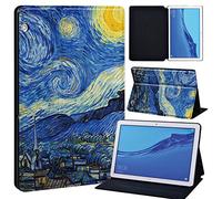 FINDING CASE For Huawei MediaPad T5 10 10.1 Inch Tablet - Printed PU Flip Leather Smart Lightweight Shell Stand Cover Case for MediaPad T5 10 10.1" (dark sky paint)