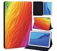 FINDING CASE For Huawei MediaPad T5 10 10.1 Inch Tablet - Printed PU Flip Leather Smart Lightweight Shell Stand Cover Case for MediaPad T5 10 10.1" (rainbow river)