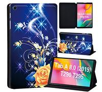 FINDING CASE Galaxy Tab A 8.0 2019 Case T290 T295, Slim Light Cover Stand Hard Shell Folio Case for 8.0 inch Galaxy Tab A 2019 Tablet Model SM-T290 (Wi-Fi) SM-T295 (LTE) (yellow flower)